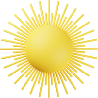 ilustração 3d de sol amarelo png