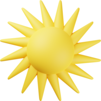 ilustração 3d de sol amarelo png