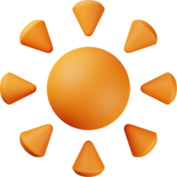 ilustración 3d de sol naranja png