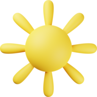 ilustração 3d de sol amarelo png