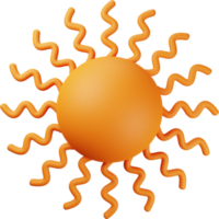 orange Sonne 3D-Darstellung png