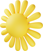 ilustração 3d de sol amarelo png