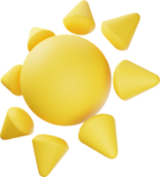 Yellow Sun 3D Illustration png