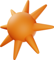 orange Sonne 3D-Darstellung png