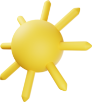 ilustración 3d sol amarillo png