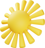 ilustração 3d de sol amarelo png