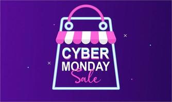 Cyber monday sale concept banner vector illustration for your projects