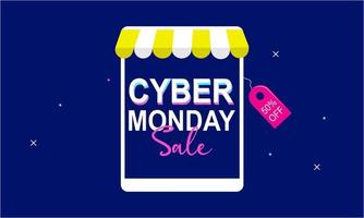 Cyber monday sale concept banner vector illustration for your projects