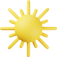 Yellow Sun 3D Illustration png