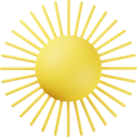 ilustração 3d de sol amarelo png