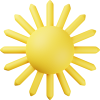 ilustração 3d de sol amarelo png