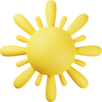 Yellow Sun 3D Illustration png