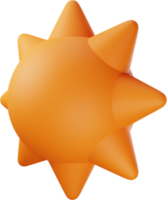 orange Sonne 3D-Darstellung png