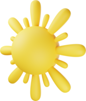 ilustração 3d de sol amarelo png