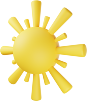 ilustración 3d sol amarillo png