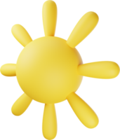 ilustración 3d sol amarillo png