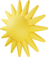 gelbe Sonne 3D-Darstellung png