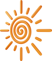 orange Sonne 3D-Darstellung png