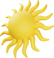 Yellow Sun 3D Illustration png