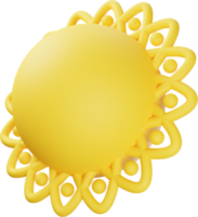 Yellow Sun 3D Illustration png