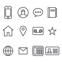 Outlined Contact Icons