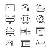 iconos de dominio en blanco y negro vector