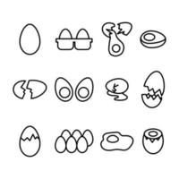 Outlined Egg Icons vector