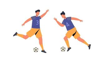 Flat football players illustrated vector