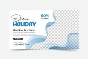 Traveling banner template with holiday horizontal banner vector