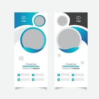 diseño de banner enrollable de agencia de negocios creativos o plantilla de banner desplegable vector