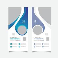 diseño de banner enrollable de agencia de negocios creativos o plantilla de banner desplegable vector