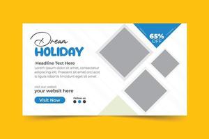 Traveling banner template with holiday horizontal banner vector