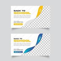 School Admission Web Banner Or Back To School Web Banner Design vector