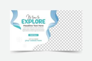 Traveling banner template with holiday horizontal banner vector