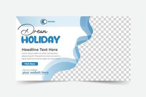 Traveling banner template with holiday horizontal banner vector