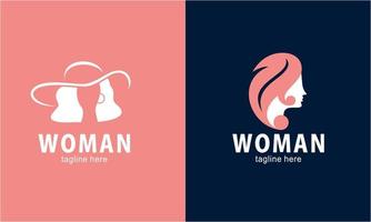 Woman face and beauty logo collection vector