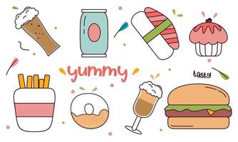 Cute food icon sticker Royalty Free Vector Image