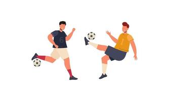 vector ilustrado de jugadores de fútbol plano