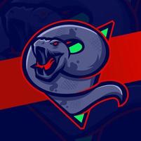 aggressive viper snake mascot illustration for logo sport and game esport vector