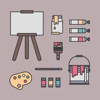 Painting Outlined Icons vector