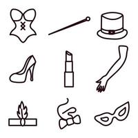 Burlesque Set of Icons vector