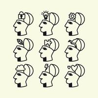 Collection of Heads with Open Minds vector