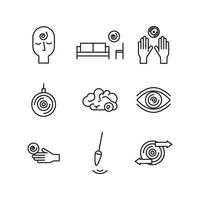 Outlined Hypnosis Icons vector