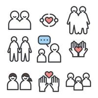 Thick Outlined Kindness Icons vector