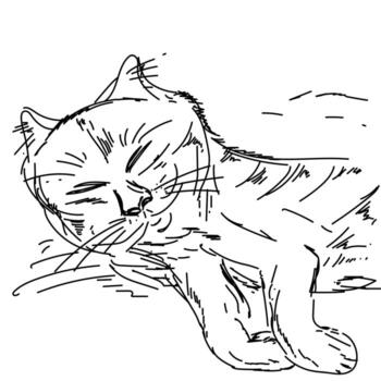 Cat sketch portrait with simple lines and strokes vector