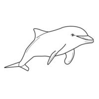 Ilustración de vector de contorno de delfines, página para colorear