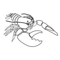 Lobster vector outline illustration