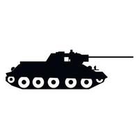 tanque, simple, icono vector