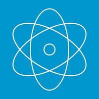 Atom thin line icon vector