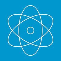 Atom thin line icon vector